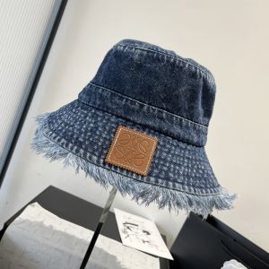Loewe Anagram Patch Bucket Hat In Denim Blue