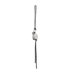 Loewe Baby Penguin Charm In Felt and Calfskin Grey/Black