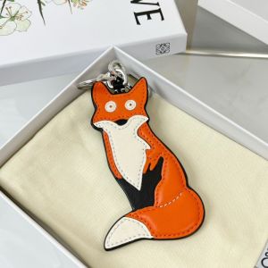 Loewe Fox Charm In Calfskin Orange