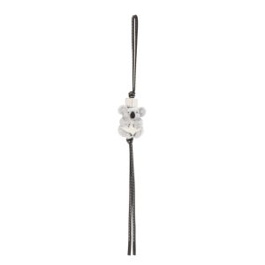 Loewe Koala Charm In Felt and Calfskin Grey/Black