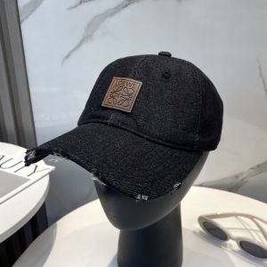 Loewe Logo Anagram Patch Baseball Cap In Washed Canvas Black