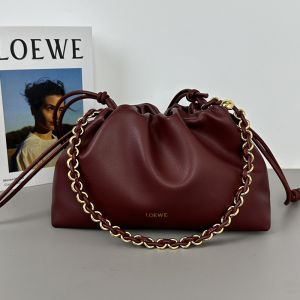 Loewe Medium Flamenco Purse In Mellow Calfskin Red