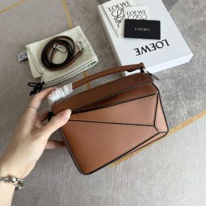 Loewe Mini Puzzle Bag In Classic Calfskin Brown