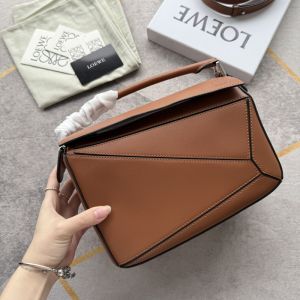 Loewe Small Puzzle Bag In Classic Calfskin Brown