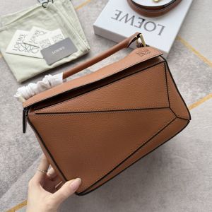 Loewe Small Puzzle Bag In Grained Calfskin Brown
