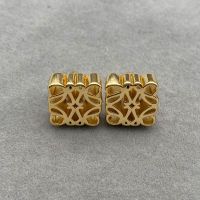 Loewe Anagram Cube Stud Earrings In Metal Gold
