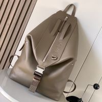 Loewe Medium Convertible Backpack In Classic Calfskin Khaki