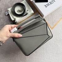 Loewe Mini Puzzle Bag In Classic Calfskin Grey