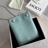 Loewe Pebble Pouch In Smooth Calfskin Light Blue