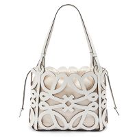 Loewe Small Anagram Tote In Cut-Out Calfskin White