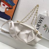 Loewe Small Paseo Chain Bag In Shiny Nappa Calfskin White