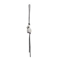 Loewe Baby Penguin Charm In Felt and Calfskin Grey/Black
