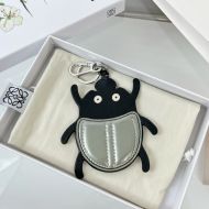 Loewe Beetle Charm In Calfskin Silver