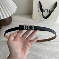 Loewe Graphic Logo Buckle Belt 1.5 In Smooth Calfskin Black/Silver
