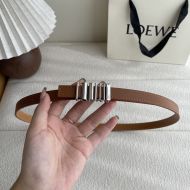 Loewe Graphic Logo Buckle Belt 1.5 In Smooth Calfskin Brown/Silver