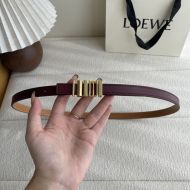Loewe Graphic Logo Buckle Belt 1.5 In Smooth Calfskin Burgundy/Gold