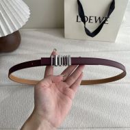 Loewe Graphic Logo Buckle Belt 1.5 In Smooth Calfskin Burgundy/Silver