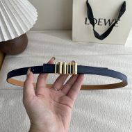 Loewe Graphic Logo Buckle Belt 1.5 In Smooth Calfskin Navy Blue/Gold