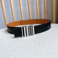 Loewe Graphic Logo Buckle Belt 2.8 In Smooth Calfskin Black/Silver