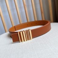 Loewe Graphic Logo Buckle Belt 2.8 In Smooth Calfskin Brown/Gold