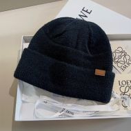Loewe Logo Knit Bucket Hat Wool In Black