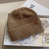 Loewe Logo Knit Bucket Hat Wool In Brown