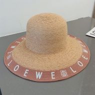 Loewe Logo Straw Hat In Pink