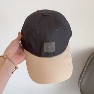 Loewe Logo Anagram Patch Baseball Cap In Bicolor Canvas Grey/Beige