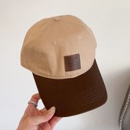 Loewe Logo Anagram Patch Baseball Cap In Bicolor Canvas Khaki/Taupe