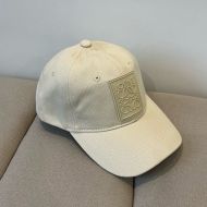 Loewe Logo Anagram Patch Baseball Cap In Canvas Beige