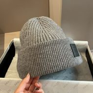 Loewe Logo Anagram Patch Beanie In Cashmere Grey