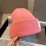 Loewe Logo Anagram Patch Beanie In Cashmere Pink