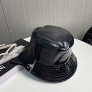 Loewe Logo Anagram Patch Bucket Hat In Zip Lampskin Black