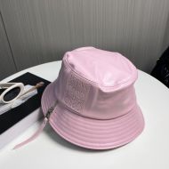 Loewe Logo Anagram Patch Bucket Hat In Zip Lampskin Pink