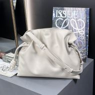 Loewe Medium Flamenco Iconic Clutch In Nappa Calfskin White
