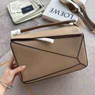 Loewe Medium Puzzle Bag In Grained Calfskin Apricot