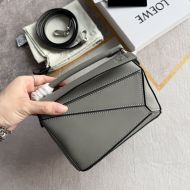 Loewe Mini Puzzle Bag In Classic Calfskin Grey
