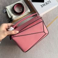 Loewe Mini Puzzle Bag In Classic Calfskin Pink