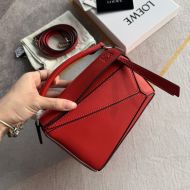 Loewe Mini Puzzle Bag In Classic Calfskin Red