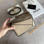 Loewe Mini Puzzle Bag In Grained Calfskin Apricot