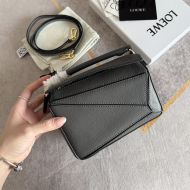 Loewe Mini Puzzle Bag In Grained Calfskin Grey