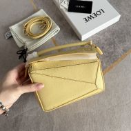 Loewe Mini Puzzle Bag In Grained Calfskin Yellow