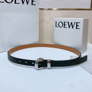 Loewe Pebble Pin Buckle Belt 2.0 In Smooth Calfskin Black/Silver