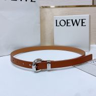 Loewe Pebble Pin Buckle Belt 2.0 In Smooth Calfskin Brown/Silver