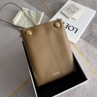 Loewe Pebble Pouch In Smooth Calfskin Khaki