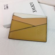Loewe Puzzle Plain Cardholder In Classic Calfskin Yellow/Camel