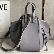 Loewe Small Hammock Bag In Grained Calfskin Grey