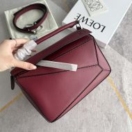 Loewe Small Puzzle Bag In Classic Calfskin Burgundy
