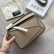 Loewe Small Puzzle Bag In Grained Calfskin Apricot