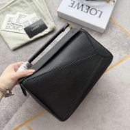 Loewe Small Puzzle Bag In Grained Calfskin Black